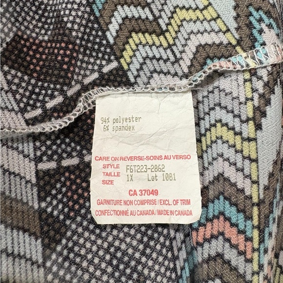 NWOT, Claire France, Plus Size Multi-Color Tunic, 1X - Picture 9 of 10